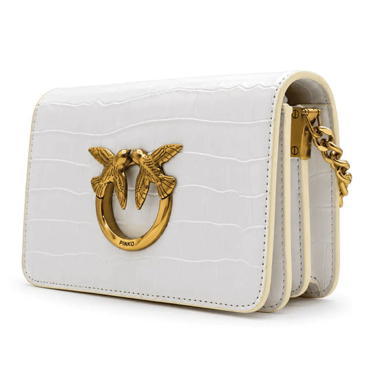 Pinko Effet Crocodile Love Bag One: Blanc