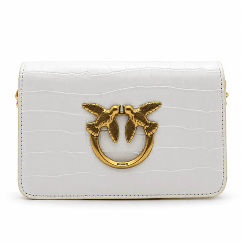 Pinko Effet Crocodile Love Bag One: Blanc