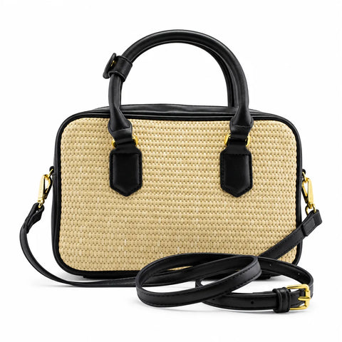Miu Miu Bowling en raphia: Noir